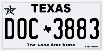 TX license plate DOC3883