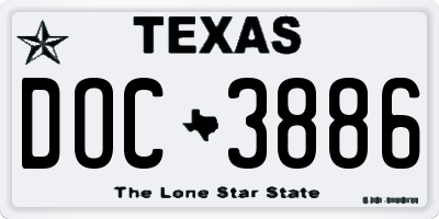 TX license plate DOC3886