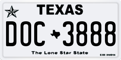 TX license plate DOC3888