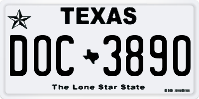 TX license plate DOC3890