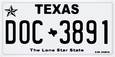 TX license plate DOC3891