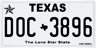 TX license plate DOC3896