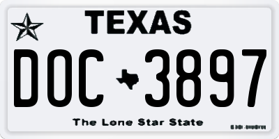 TX license plate DOC3897