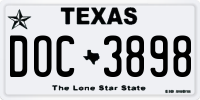TX license plate DOC3898