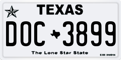 TX license plate DOC3899