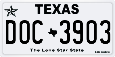TX license plate DOC3903