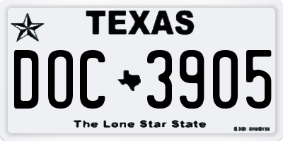 TX license plate DOC3905