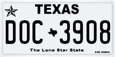 TX license plate DOC3908