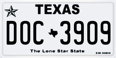 TX license plate DOC3909