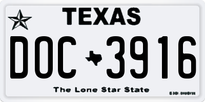 TX license plate DOC3916