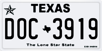 TX license plate DOC3919