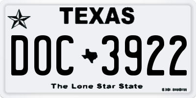 TX license plate DOC3922