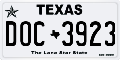 TX license plate DOC3923