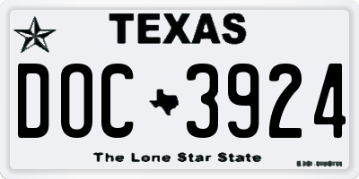 TX license plate DOC3924