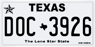 TX license plate DOC3926