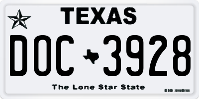 TX license plate DOC3928