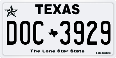 TX license plate DOC3929