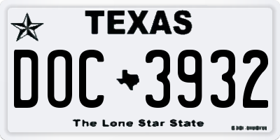 TX license plate DOC3932