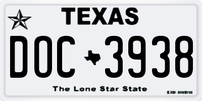 TX license plate DOC3938