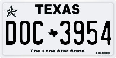 TX license plate DOC3954