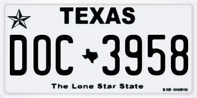 TX license plate DOC3958