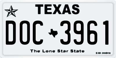 TX license plate DOC3961