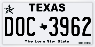 TX license plate DOC3962