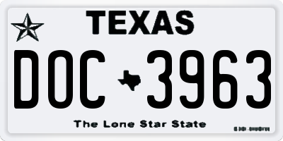 TX license plate DOC3963