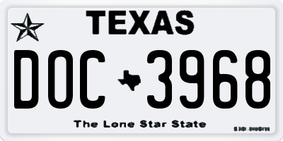 TX license plate DOC3968