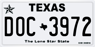 TX license plate DOC3972