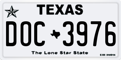 TX license plate DOC3976