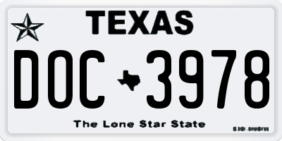 TX license plate DOC3978