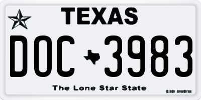 TX license plate DOC3983
