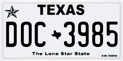 TX license plate DOC3985