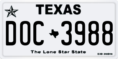 TX license plate DOC3988