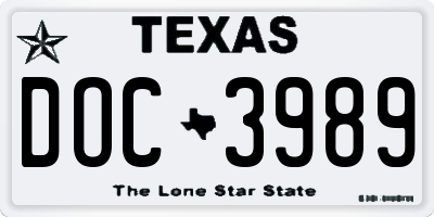 TX license plate DOC3989