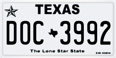 TX license plate DOC3992