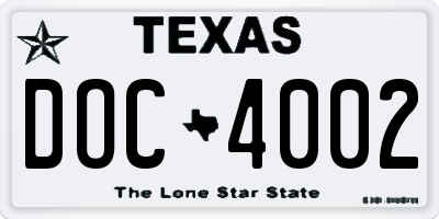 TX license plate DOC4002