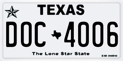 TX license plate DOC4006