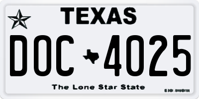 TX license plate DOC4025