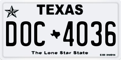 TX license plate DOC4036