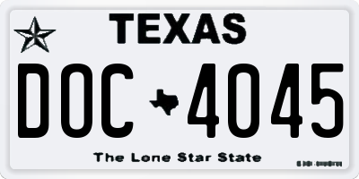 TX license plate DOC4045
