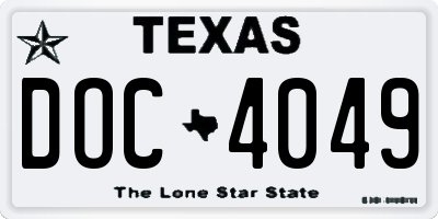 TX license plate DOC4049