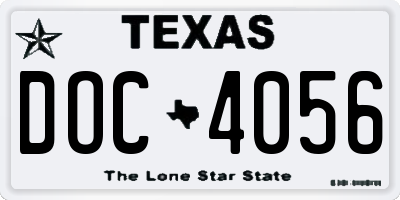 TX license plate DOC4056
