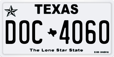 TX license plate DOC4060