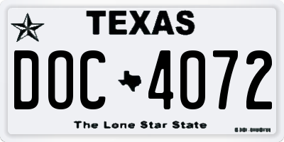 TX license plate DOC4072