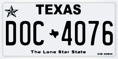 TX license plate DOC4076