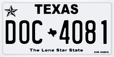TX license plate DOC4081