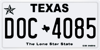 TX license plate DOC4085