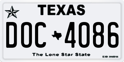 TX license plate DOC4086